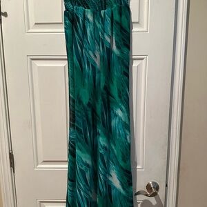 bebe Green and Black Wide Leg Pants New Size XS